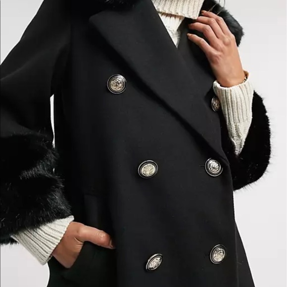 Faux fur cuff coat - Picture 2 of 4